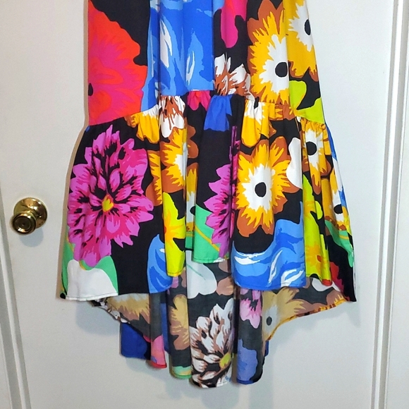 Christopher John Rogers For Target Floral Puff Sleeve High Low Dress Sz XXS - Picture 3 of 6